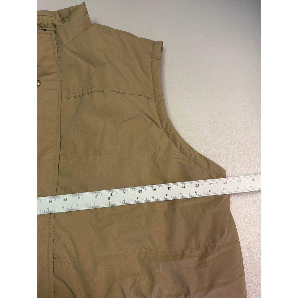 Cool‎ Choice Mens Quilted Puffer Vest Khaki Tan Faux Fur Fleece Lined Size 2XL - Picture 6 of 7